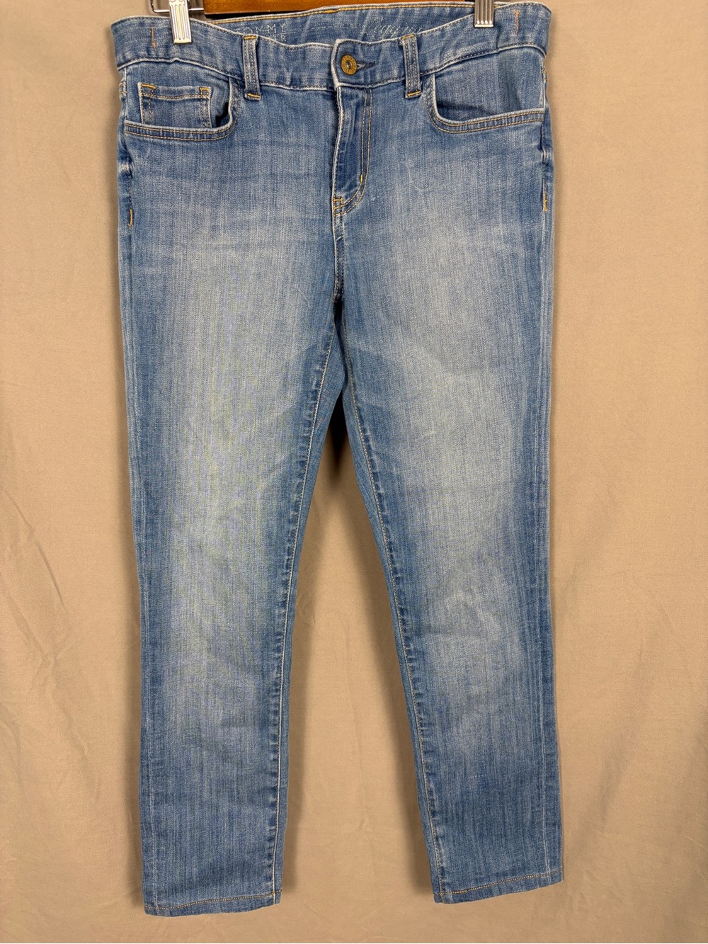Tommy Hilfiger Women’s Light Wash Blue Skinny Jeans Denim Yellow Stitching 10
